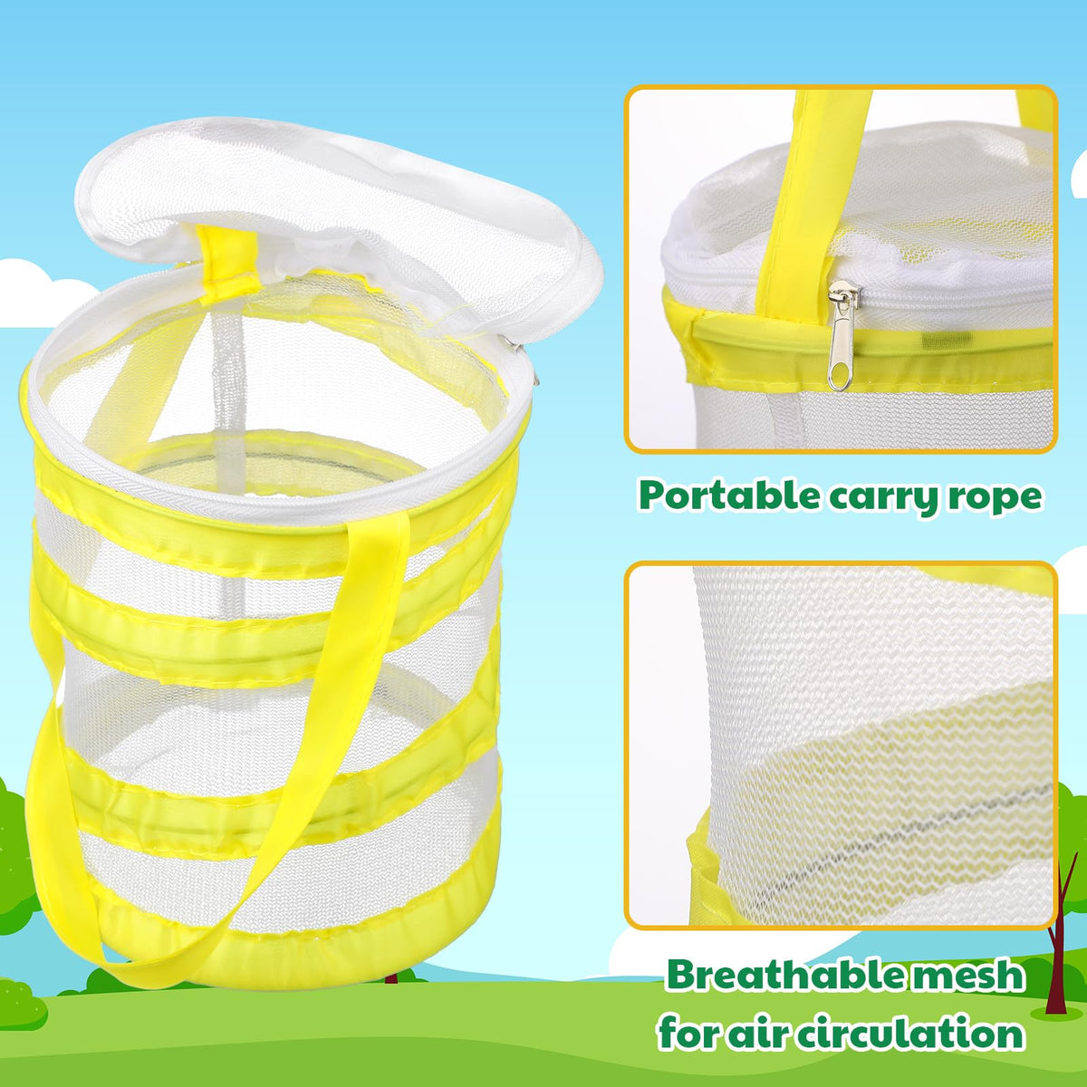 Hiboom colorful six-pack butterfly habitat cages ready for classroom or home use.