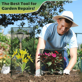 Dark green Hiboom protectors blend naturally into garden scenery.