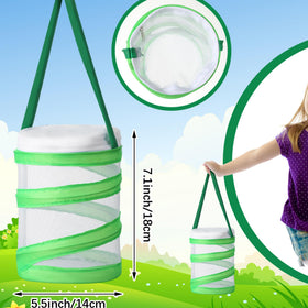 Hiboom collapsible butterfly net cage showing top zipper and portable design.
