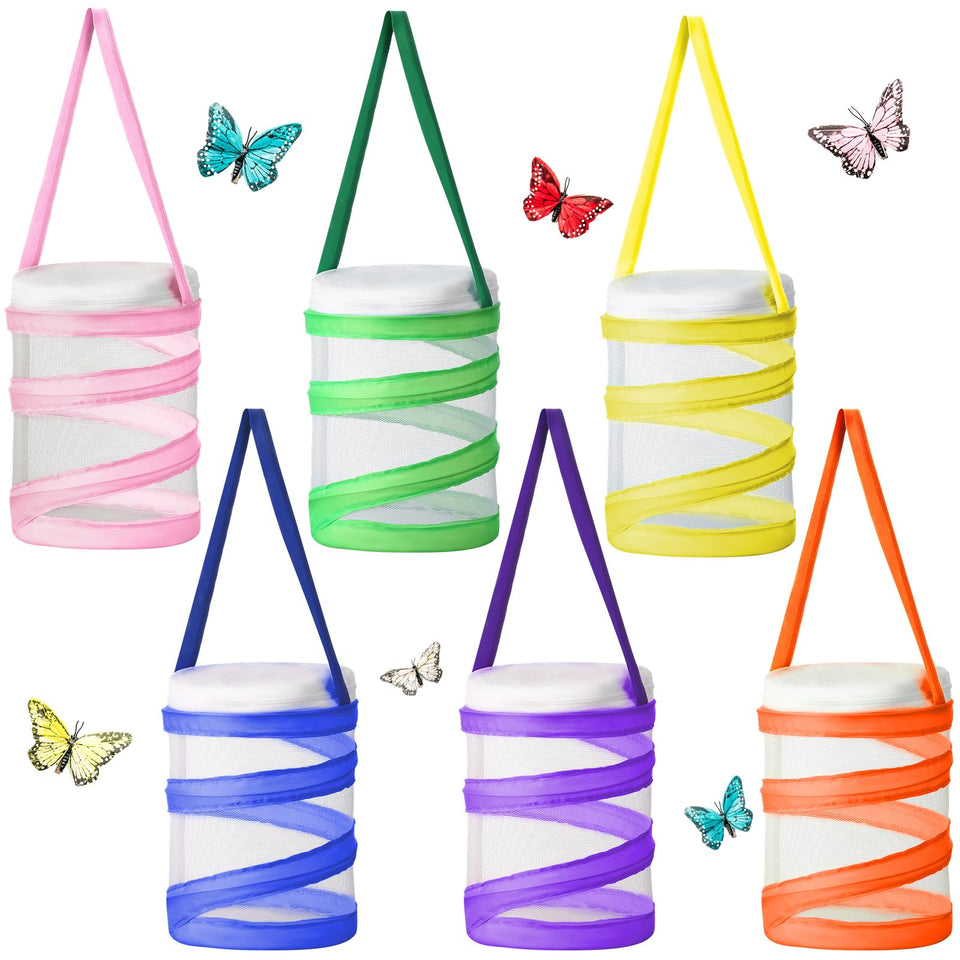 Hiboom mini butterfly habitat cage with clear mesh for easy observation.