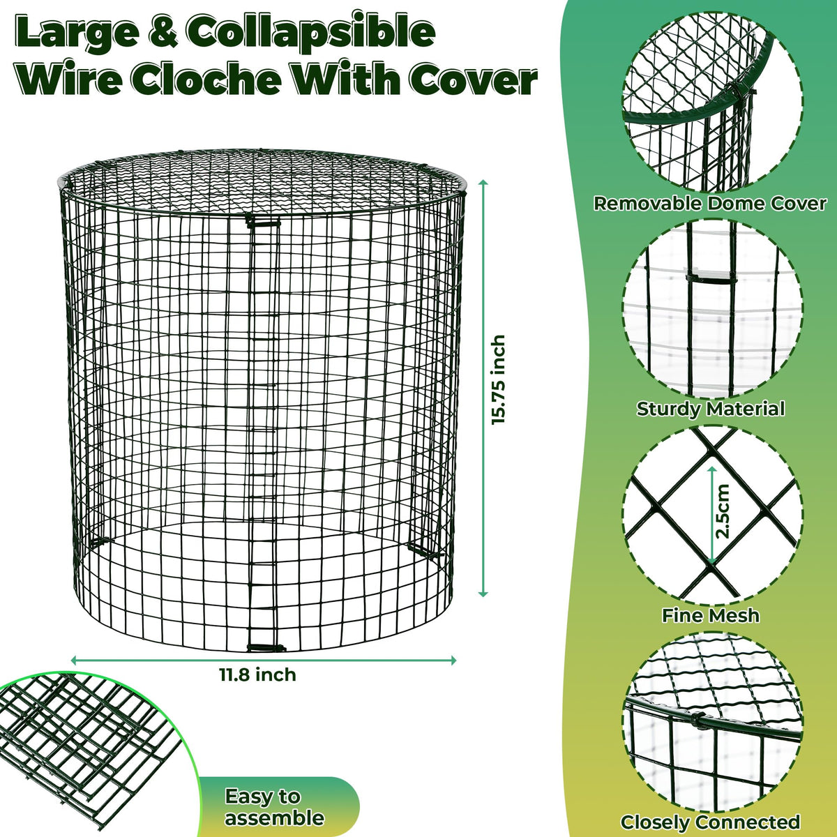 Hiboom removable top cover shields young plants from larger visitors