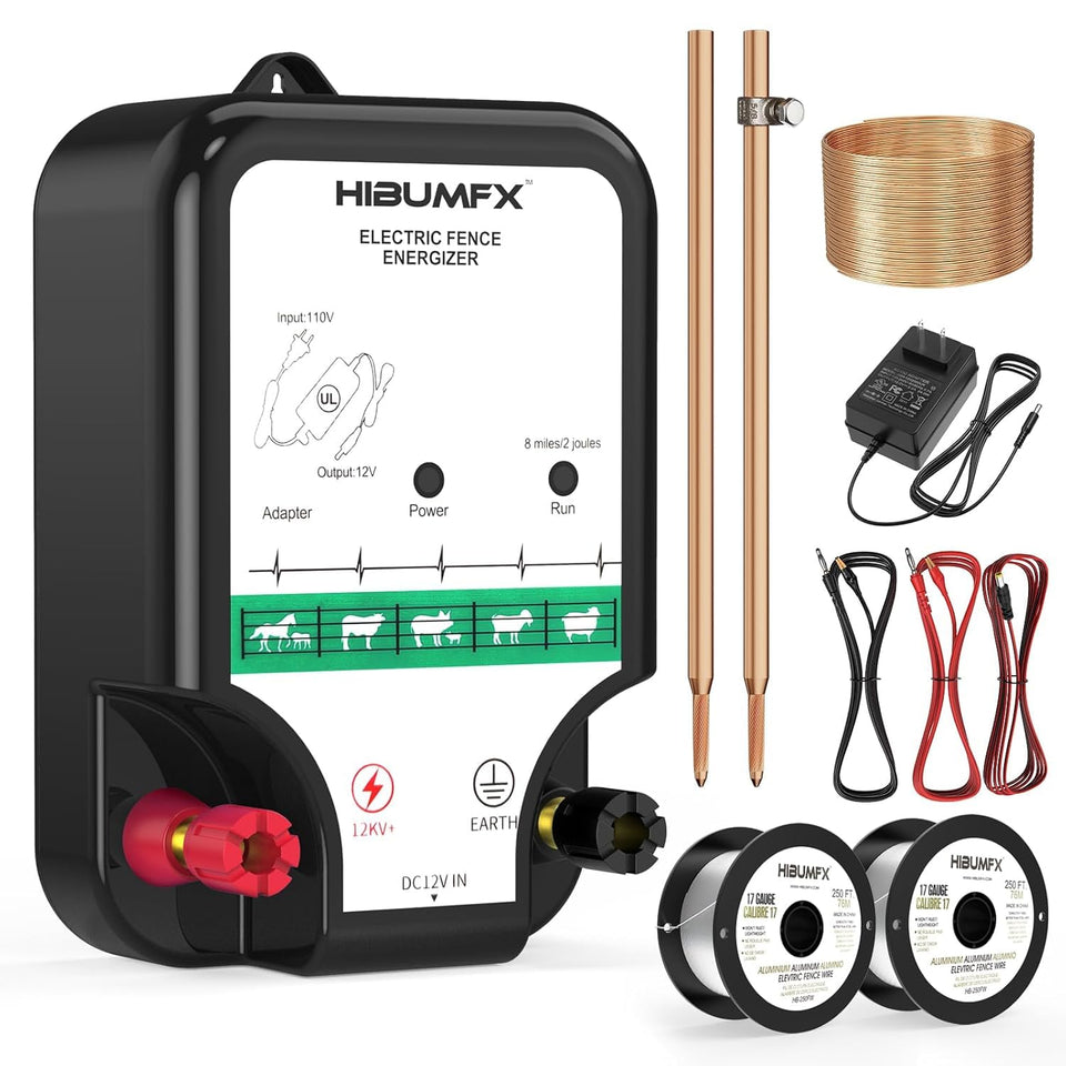 HIBUMFX fence charger outdoor-energizer protects pets and livestock.