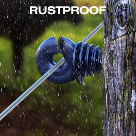 HIBUMFX aluminum fence wire installed between posts for efficient setup.