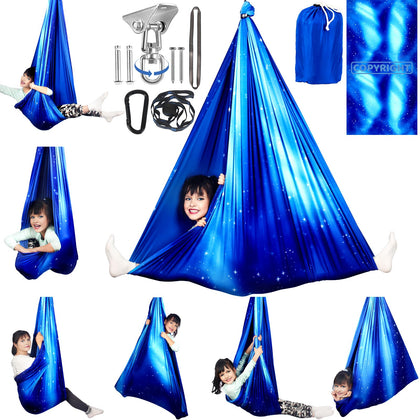 HiCamer double-layer sensory swing star blue for calming indoor play