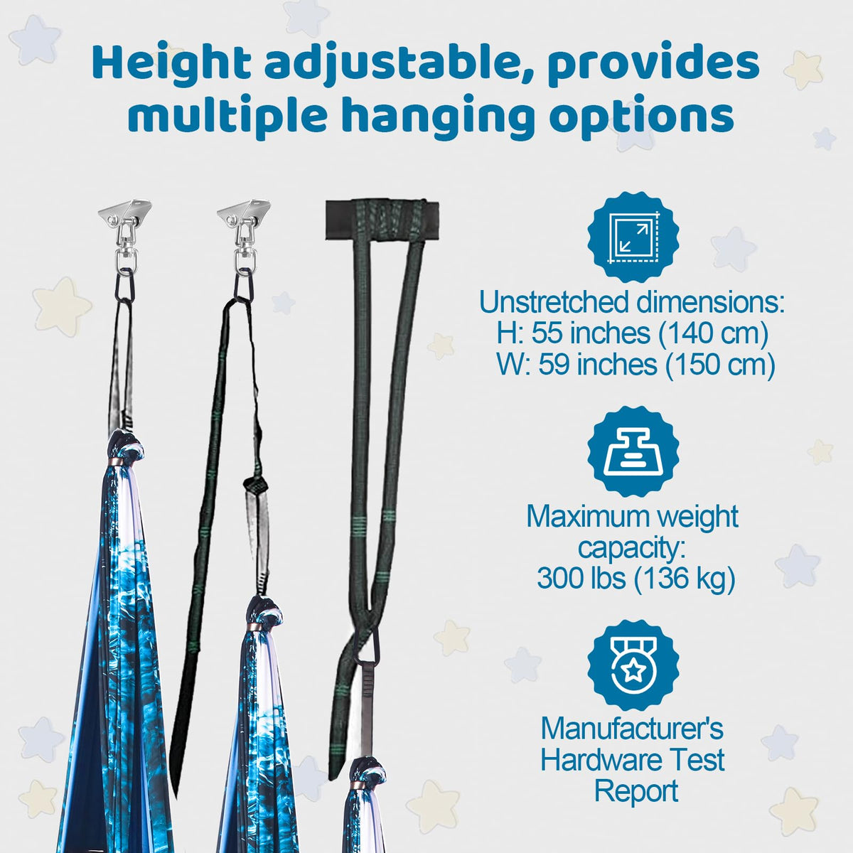 HiCamer easy-install kit with hardware enables quick setup and adjustable height.