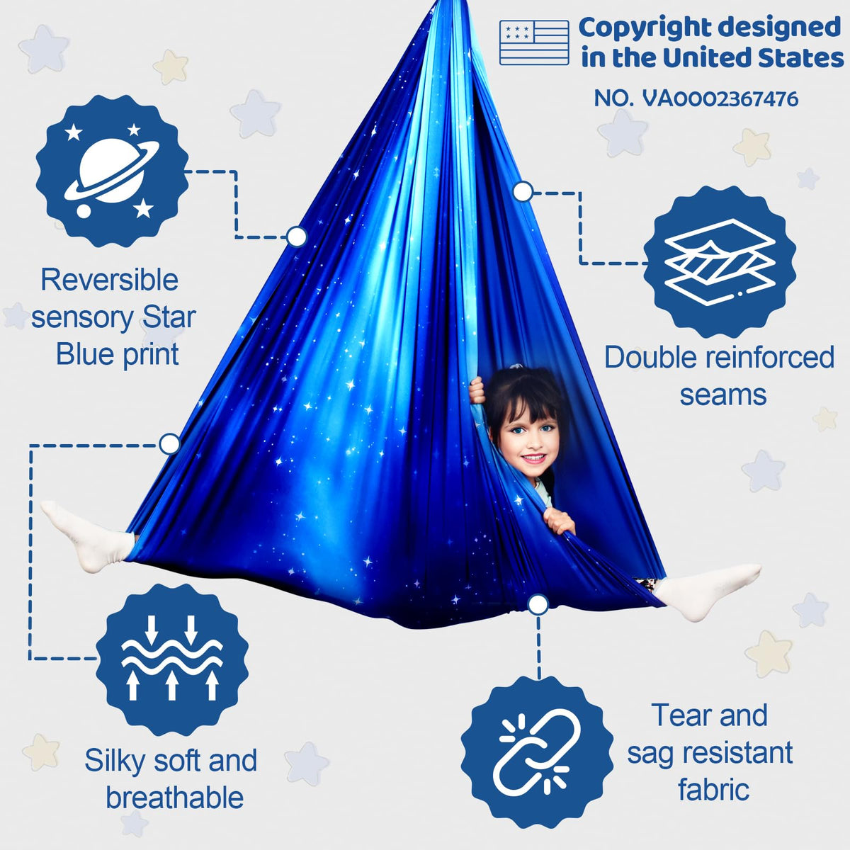 HiCamer indoor-outdoor sensory swing for versatile therapy sessions