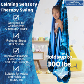 HiCamer sensory joy swings close-up highlights vibrant colors and motion for regulation.