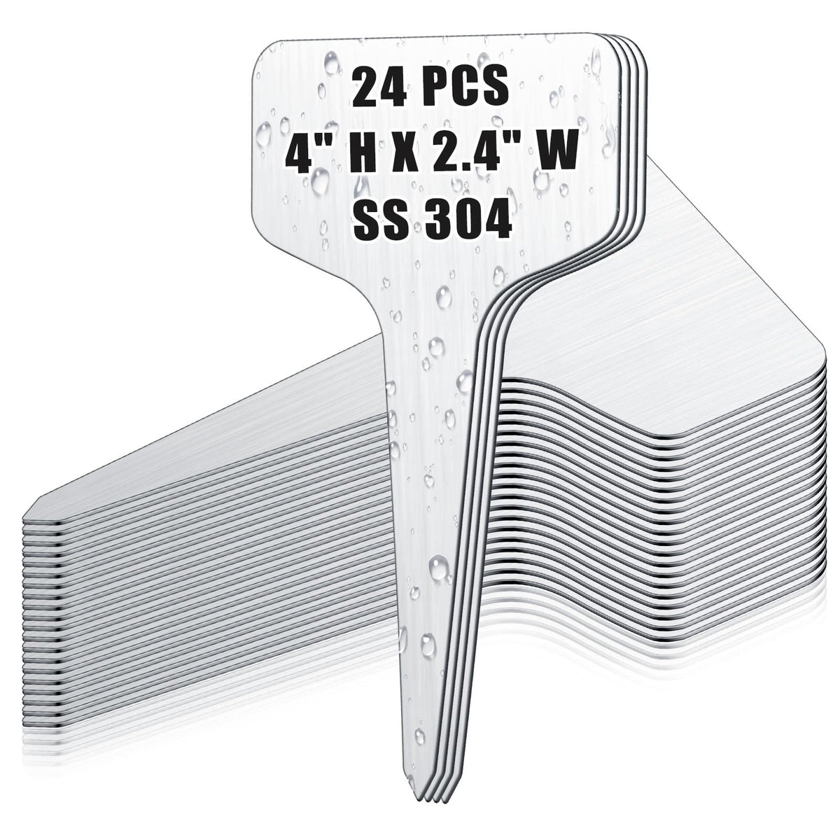 Hicarer 24 metal plant labels set for seedlings for organized garden labeling.