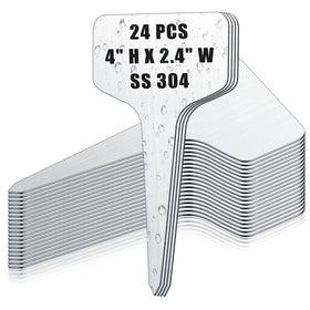 Hicarer 24 metal plant labels set for seedlings for organized garden labeling.