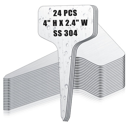 Hicarer 24 metal plant labels set for seedlings for organized garden labeling.