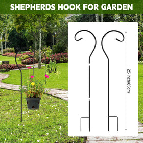 Hicarer 25-inch shepherd hook ready for hanging lanterns and feeders