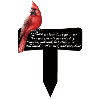 Hicarer cardinals grave marker with metal stake for durable garden memorials.