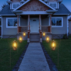 Hicarer garden decor with solar lights and planters