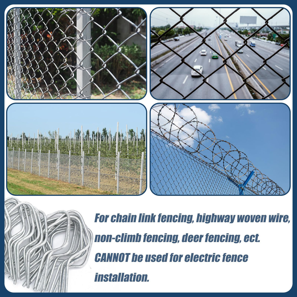 Hicarer galvanized clips on a T-post during installation