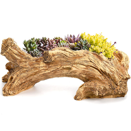 Hiceeden artificial driftwood planter front view for indoor decor