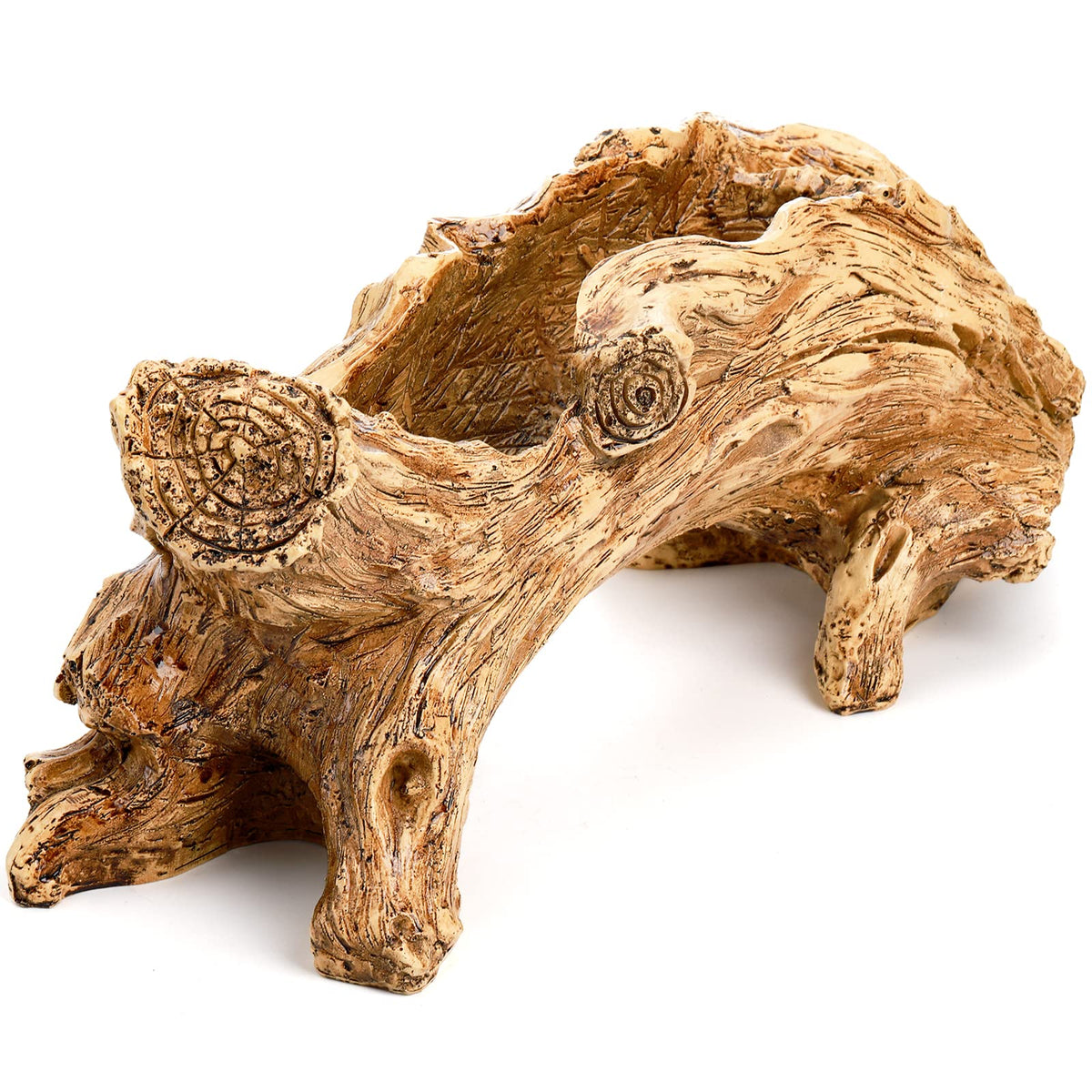 Hiceeden artificial driftwood planter top opening for easy planting