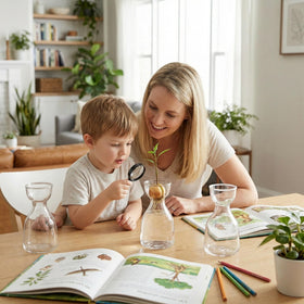 Hiceeden elegant glass vase set elevates any room with subtle greenery.