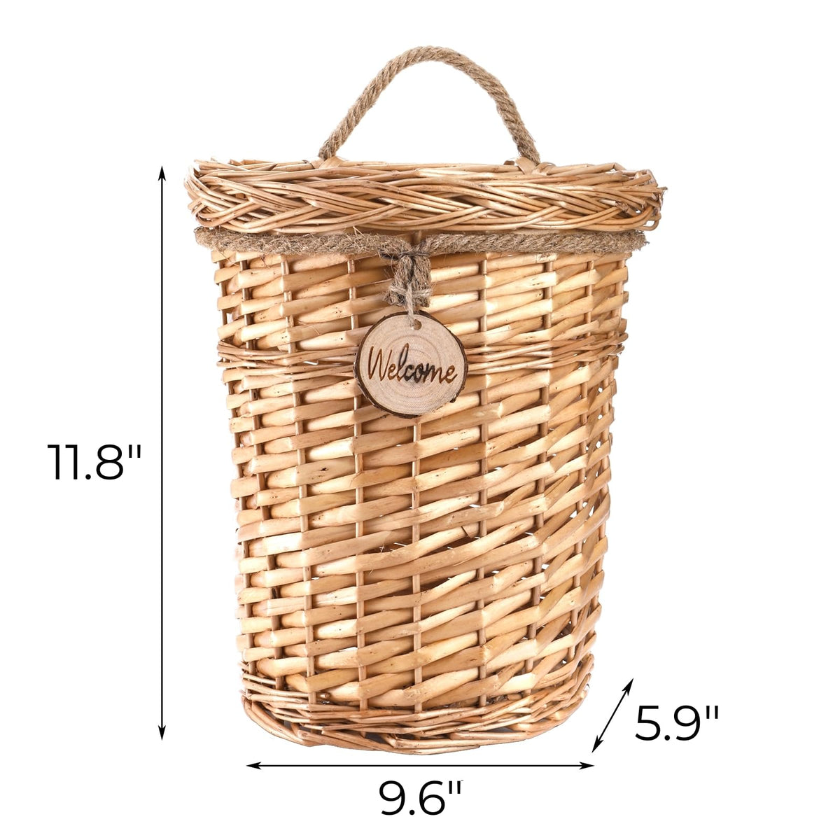 Hiceeden handmade woven wall basket closeup, showcasing craftsmanship and texture.