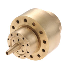 Hicello brass flower column nozzle creates blooming spray for decorative gardens.