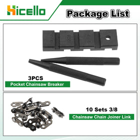Hicello broken chain sample shows real-world damage ready for field repair.