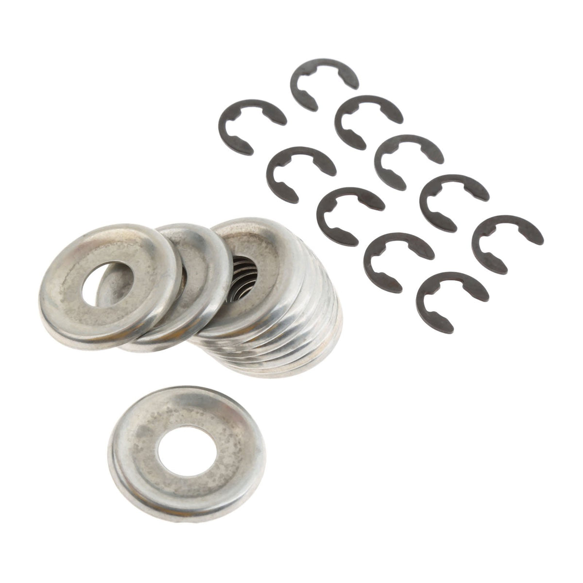 Hicello E-clip kit close-up showing sturdy plastic retention rings for secure assembly.