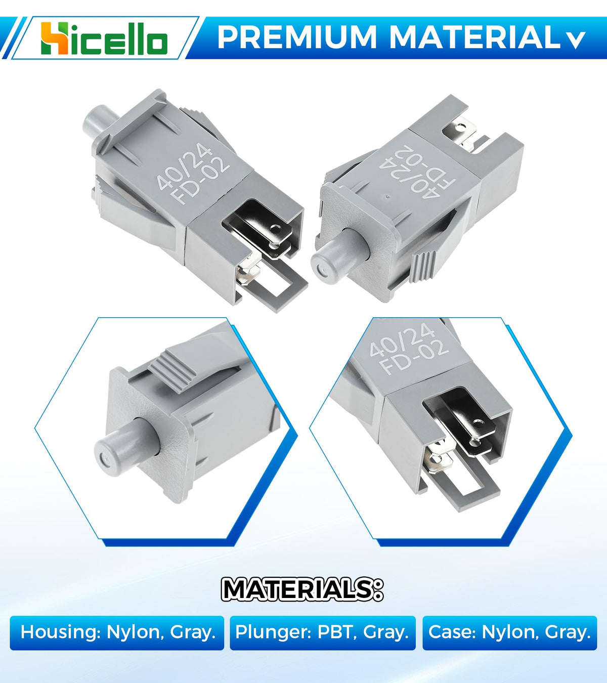 Hicello interlock safety switch durable body construction resists heat and humidity during long seasons