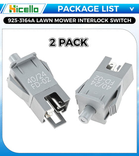 Hicello interlock safety switch side view highlights compact, durable form for reliable operation in daily mowing