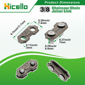 Hicello master-link preset straps 375-inch ease of joining on-site.