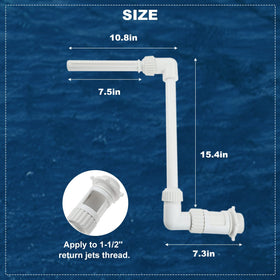 Hicello pool fountain fits 1.5-inch threaded fittings across many pools.