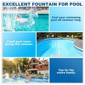 Hicello pool fountain delivers a cooling spray to refresh water surface.