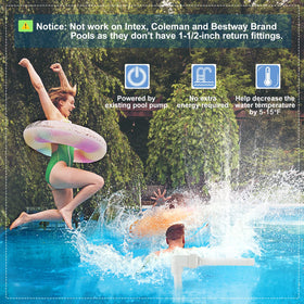 Hicello pool fountain swivel design allows underwater rotation when not in use.