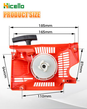 Hicello recoil starter assembly for 5200/52cc delivers smooth starts and easy replacement.