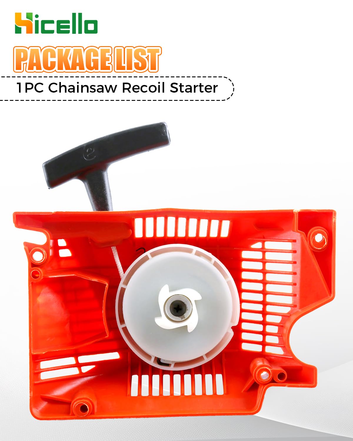 Hicello recoil starter assembly installed on saw shows reliable operation.