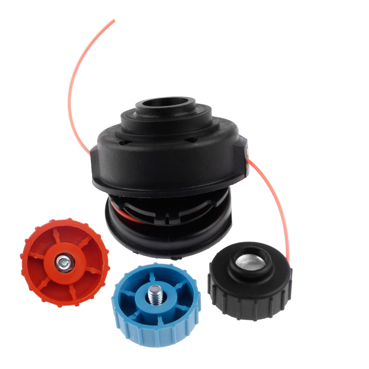 Hicello packaging for trimmer head kit shows components and lines.
