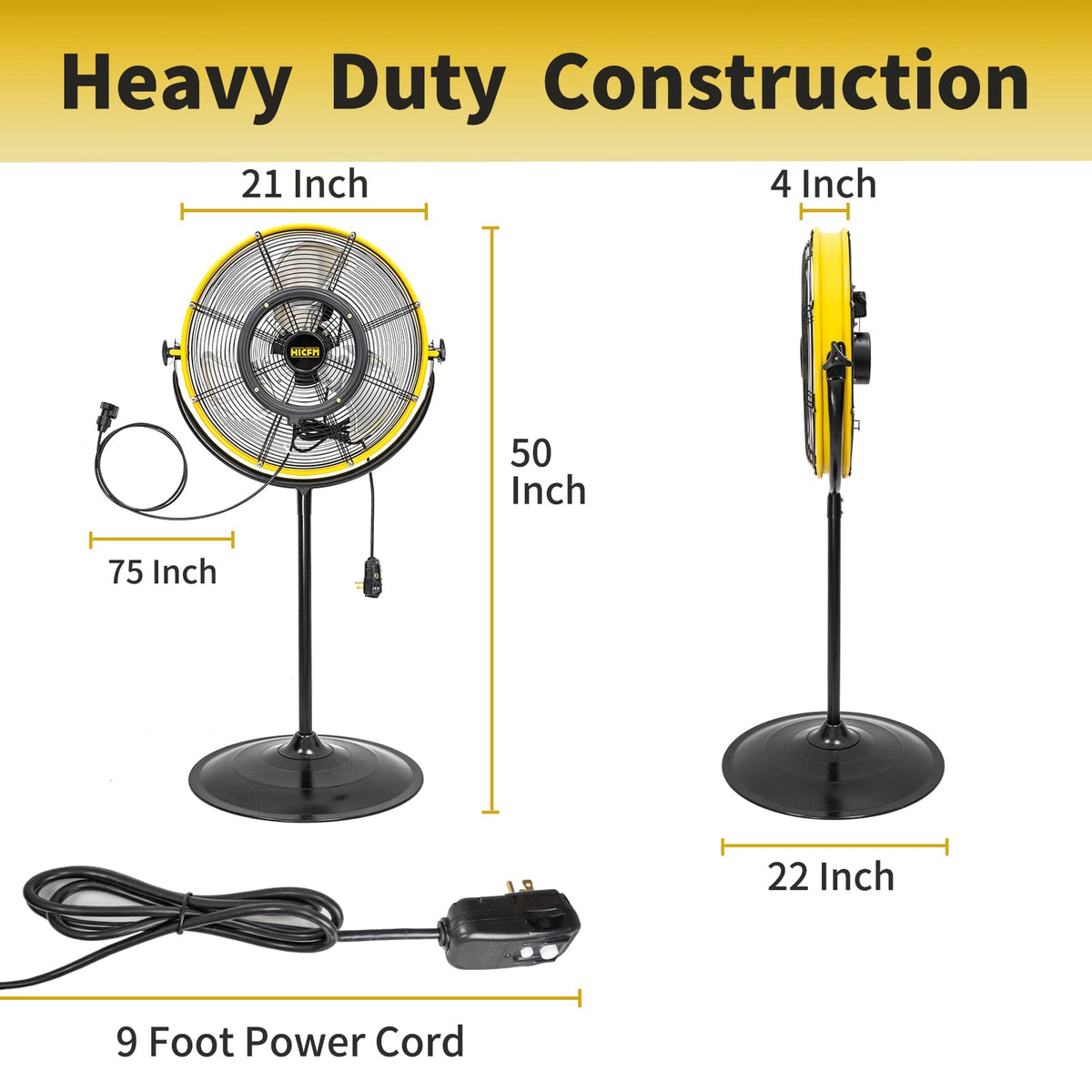 HiCFM outdoor-rated unit suitable for patios, garages, and barns