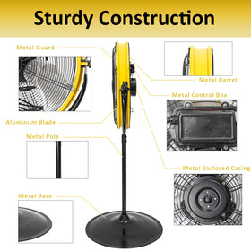 HiCFM tilted head at 120 degrees for versatile airflow