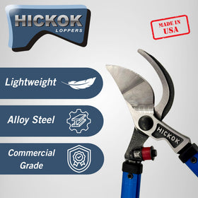Hickok forged steel blade delivering clean, precise cuts on thick limbs.