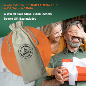 Hickory Summit gift-ready firepit stand enhances outdoor decor.