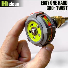 Hiclean 5-pattern spray offers adjustable settings for delicate and vigorous cleaning.