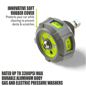 Hiclean soft-touch rubber cover protects surfaces from dents and scratches.