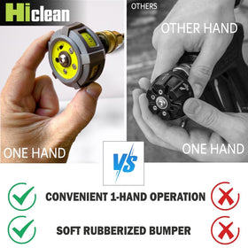 Hiclean twist adjustment saves time by reducing nozzle swaps.