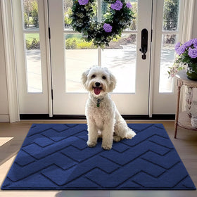 hicorfe front door mat outdoor 32x40 navy helps keep dirt outside and floors dry