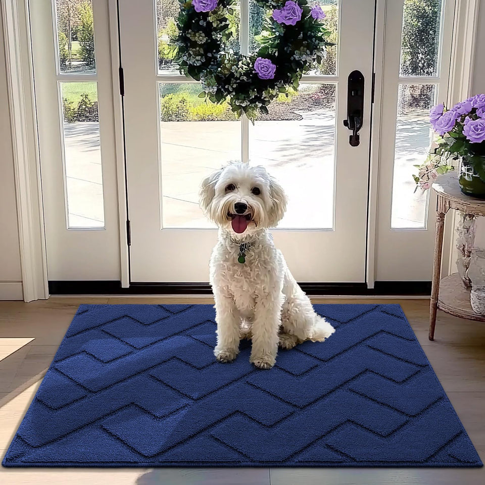 hicorfe front door mat outdoor 32x40 navy helps keep dirt outside and floors dry