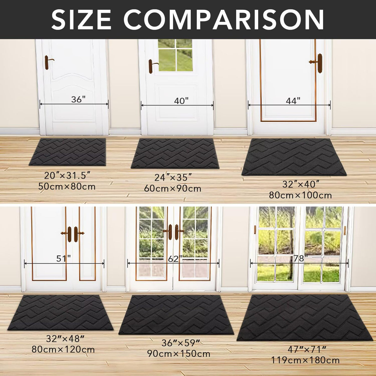 hicorfe front door mat folds easily for simple cleaning and maintenance.