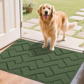 hicorfe indoor doormat front view shows absorbent fibers for cleaner entry