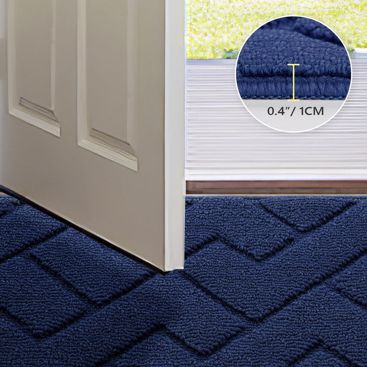 hicorfe low-profile entry mat 32x40 prevents doors from snagging