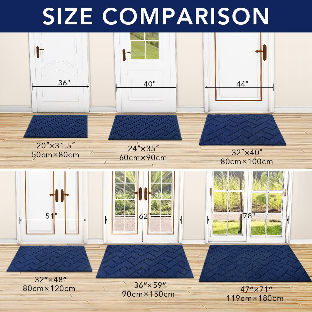 hicorfe welcome mat indoor outdoor navy adds curb appeal