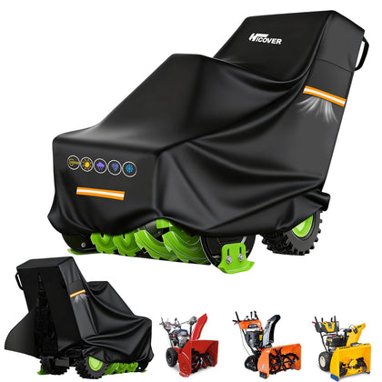 HICOVER snowblower cover with universal fit for 62w-35d-47h machines, shields from rain and dust