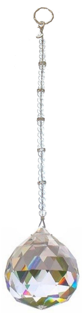 Hidden Hollow Beads Crystal Suncatcher 30mm hanging adds window sparkle and color.