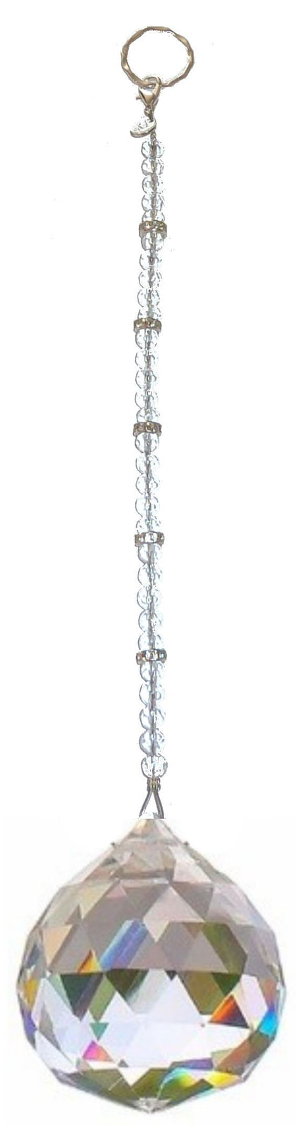 Hidden Hollow Beads Crystal Suncatcher 30mm hanging adds window sparkle and color.